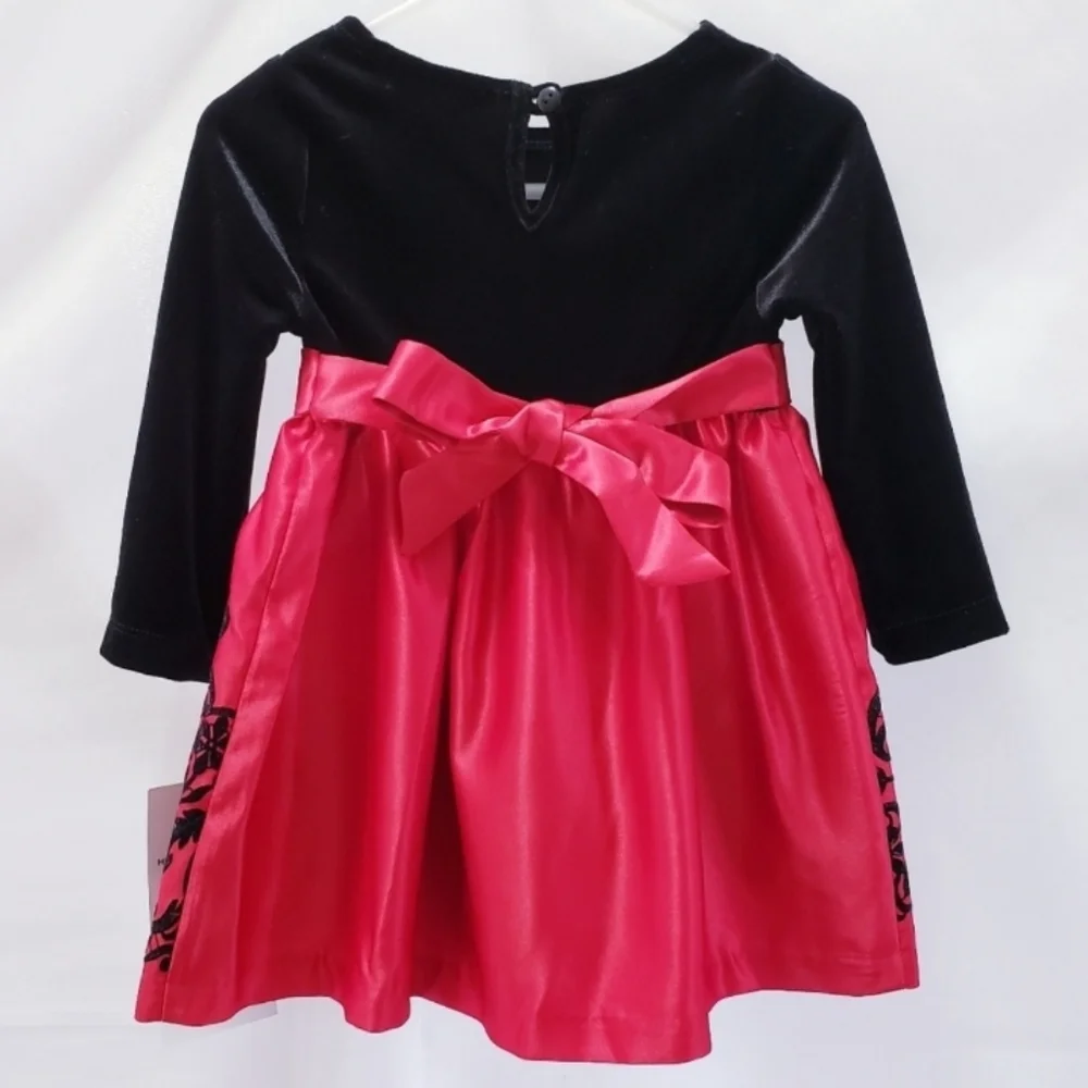 ❤️NEW! Rare Editions dress black & red 🤍18 mths